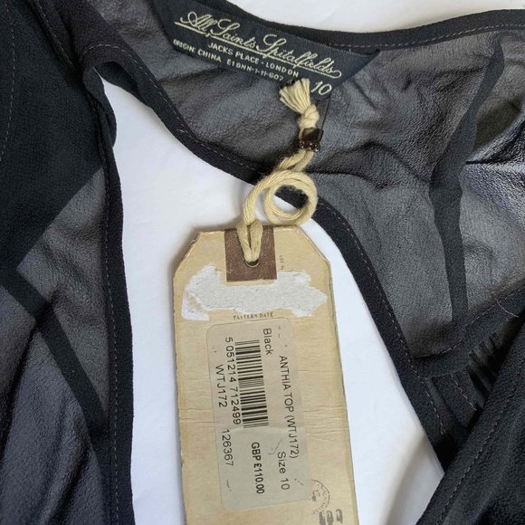 New ALL SAINTS althia silk top size 10UK 6US small - Picture 7 of 8